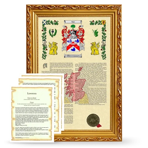 Abbercrummey Framed Armorial History and Symbolism - Gold