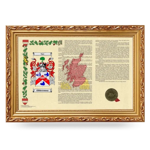 Abbircromay Armorial Landscape Framed - Gold