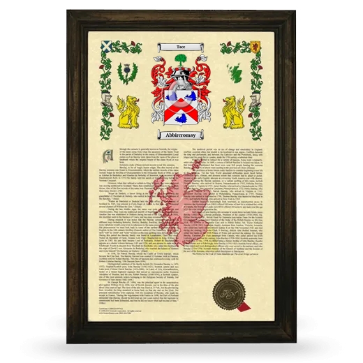 Abbircromay Armorial History Framed - Brown