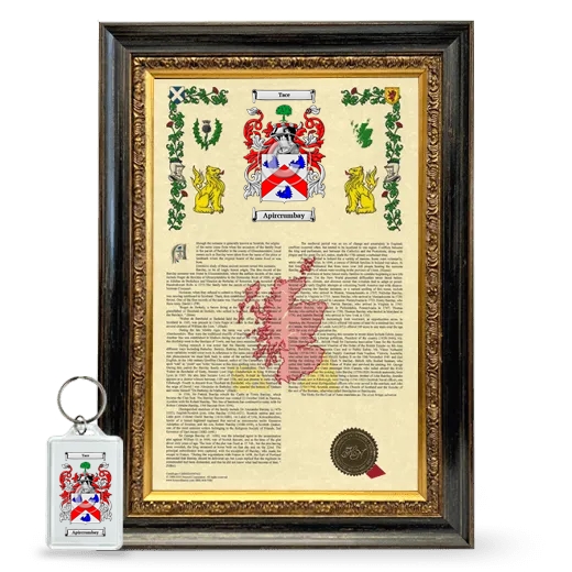 Apircrumbay Framed Armorial History and Keychain - Heirloom