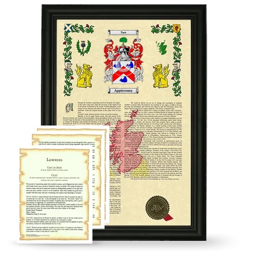 Appircromy Framed Armorial History and Symbolism - Black