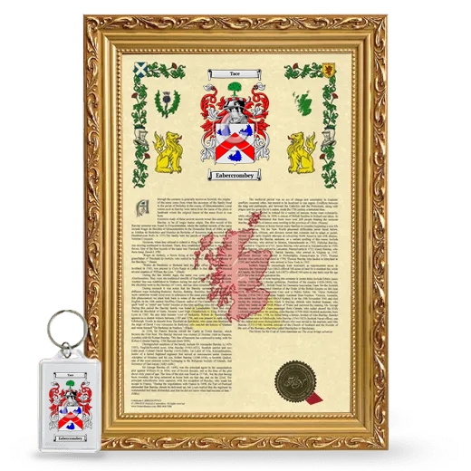 Eabercrombey Framed Armorial History and Keychain - Gold