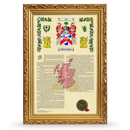 Eabercrombey Armorial History Framed - Gold