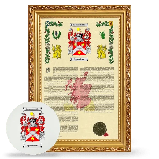 Appordeant Framed Armorial History and Mouse Pad - Gold