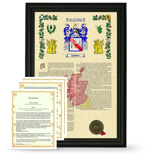 Epirdour Framed Armorial History and Symbolism - Black