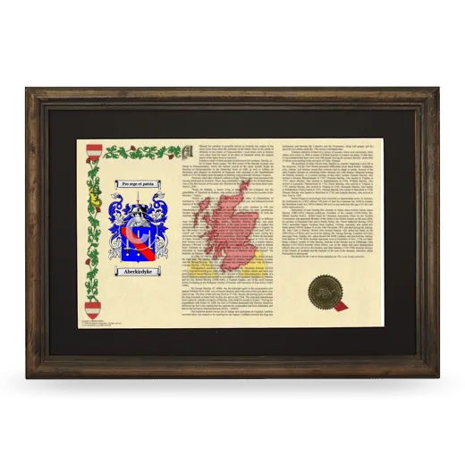 Aberkirdyke Deluxe Armorial Landscape Framed - Brown