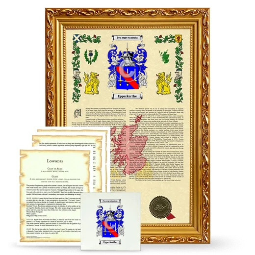 Epperkerthe Framed Armorial, Symbolism and Large Tile - Gold