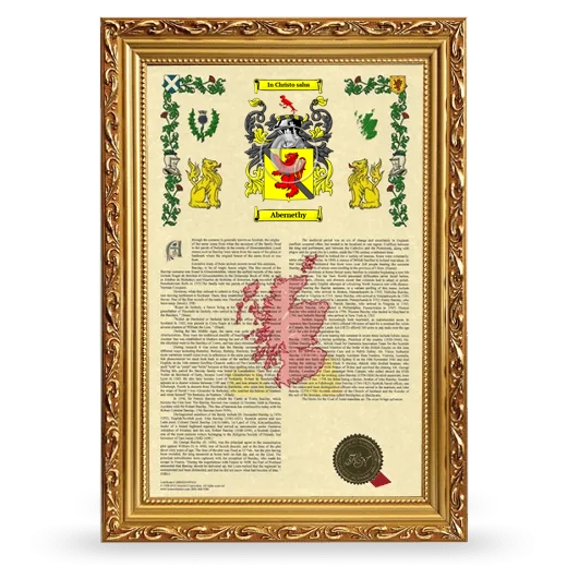 Abernethy Armorial History Framed - Gold