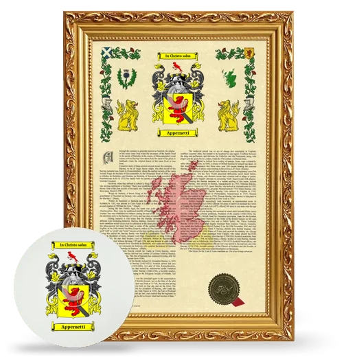 Appernetti Framed Armorial History and Mouse Pad - Gold