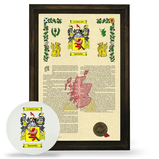 Epernethy Framed Armorial History and Mouse Pad - Brown