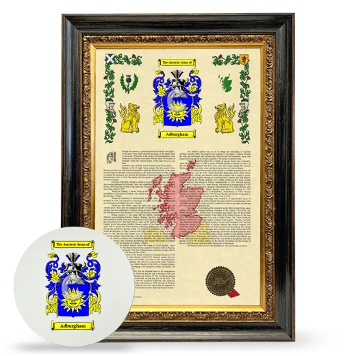 Adburgham Framed Armorial History and Mouse Pad - Heirloom