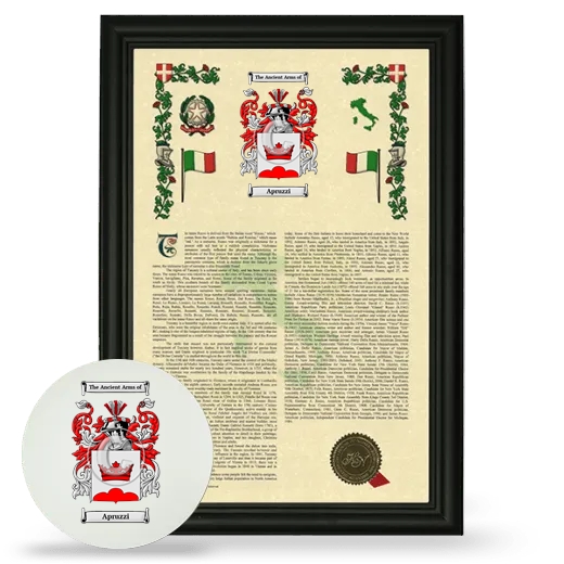 Apruzzi Framed Armorial History and Mouse Pad - Black