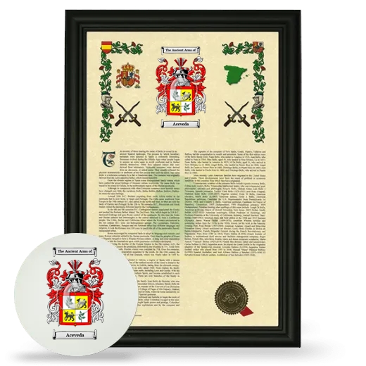 Aceveda Framed Armorial History and Mouse Pad - Black