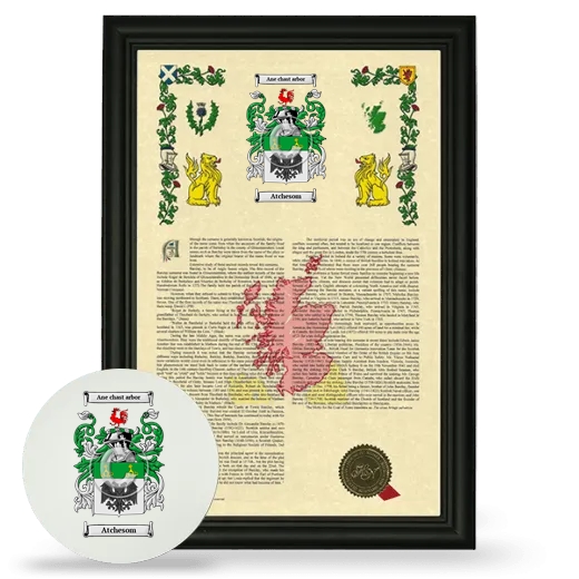 Atchesom Framed Armorial History and Mouse Pad - Black