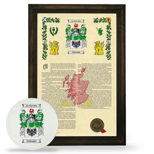 Echisombe Framed Armorial History and Mouse Pad - Brown