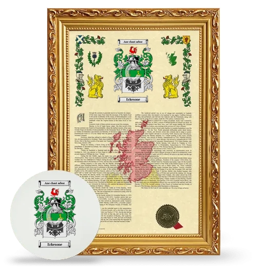 Eckesone Framed Armorial History and Mouse Pad - Gold