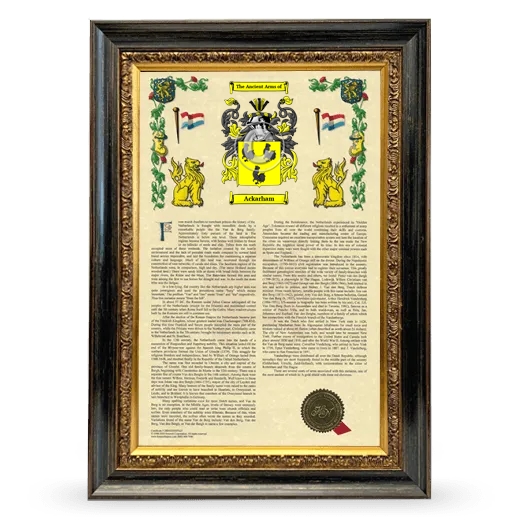 Ackarham Armorial History Framed - Heirloom