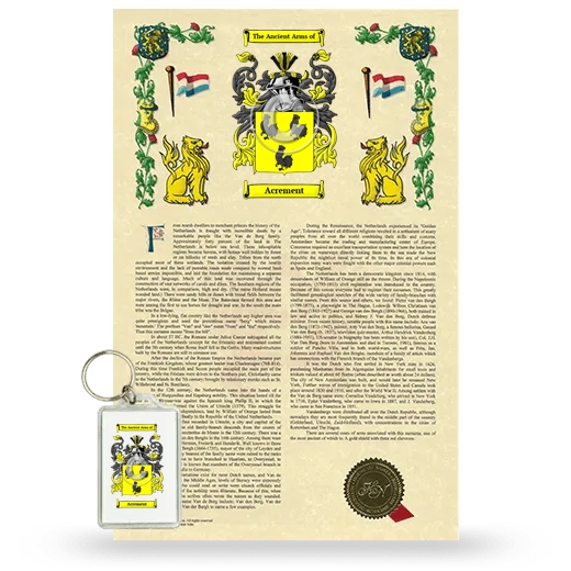 Acrement Armorial History and Keychain Package