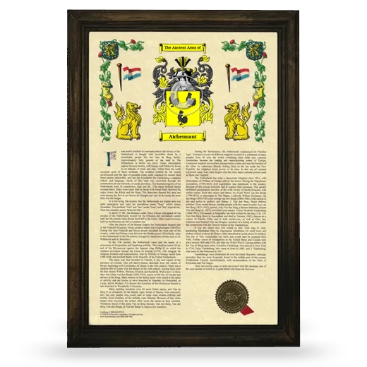 Aichermant Armorial History Framed - Brown