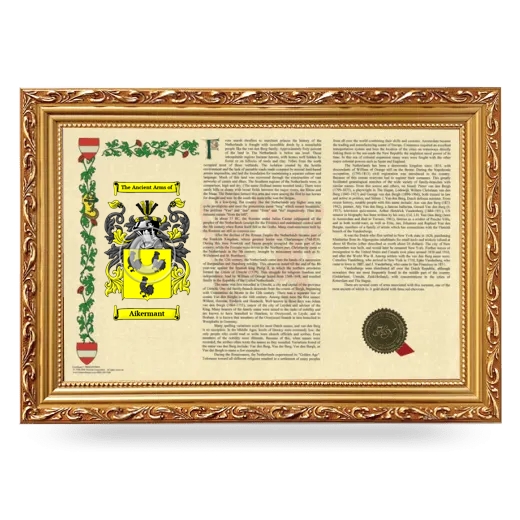 Aikermant Armorial Landscape Framed - Gold