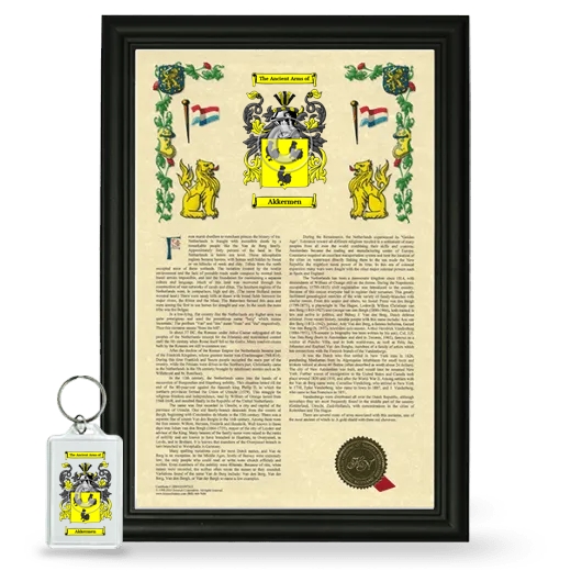 Akkermen Framed Armorial History and Keychain - Black