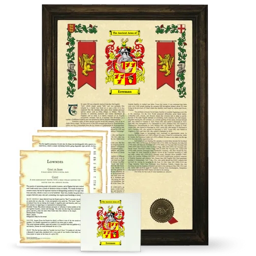 Ecerman Framed Armorial, Symbolism and Large Tile - Brown