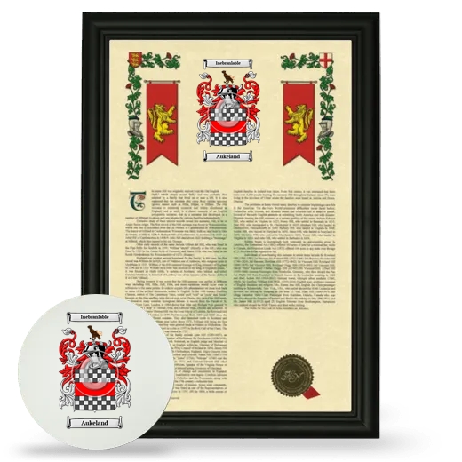 Aukeland Framed Armorial History and Mouse Pad - Black