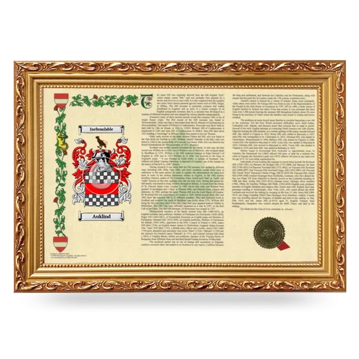 Auklind Armorial Landscape Framed - Gold