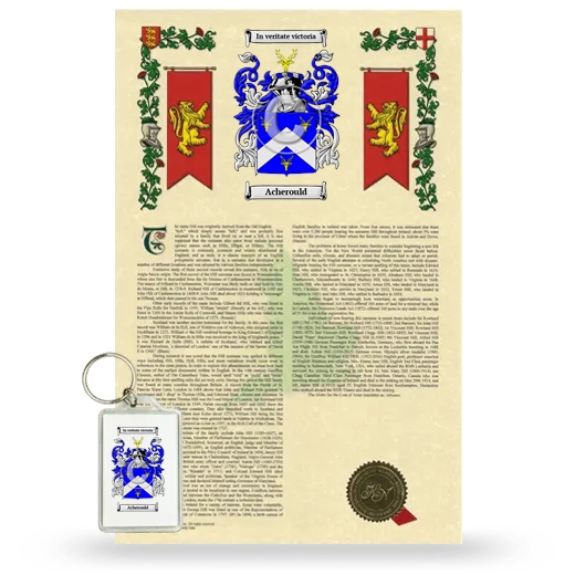 Acherould Armorial History and Keychain Package