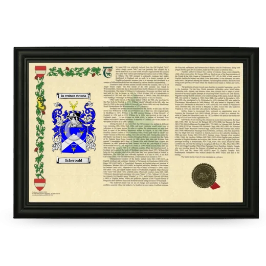 Echerould Armorial Landscape Framed - Black