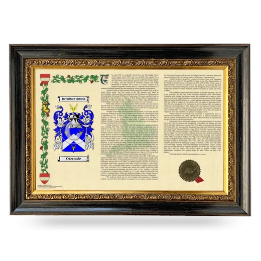 Okeroode Armorial Landscape Framed - Heirloom