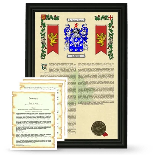 Ackelom Framed Armorial History and Symbolism - Black