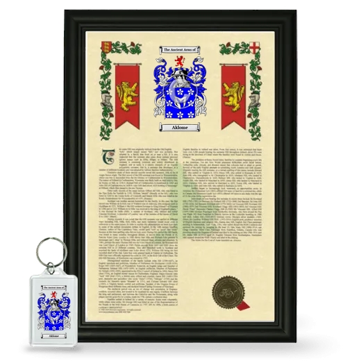 Aklome Framed Armorial History and Keychain - Black