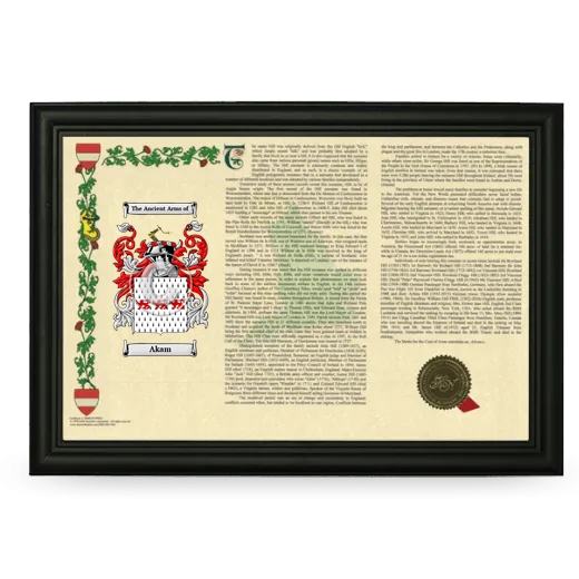 Akam Armorial Landscape Framed - Black