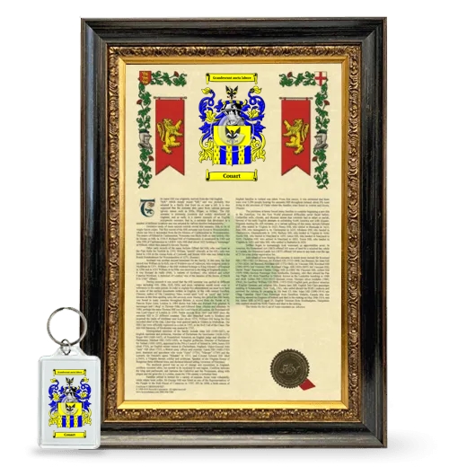 Couart Framed Armorial History and Keychain - Heirloom