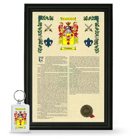 D'addame Framed Armorial History and Keychain - Black