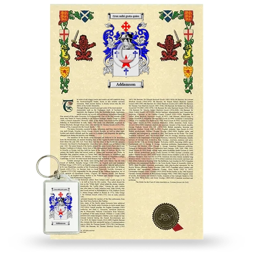 Addamson Armorial History and Keychain Package