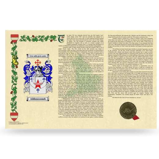 Addamsoomb Armorial History Landscape Style