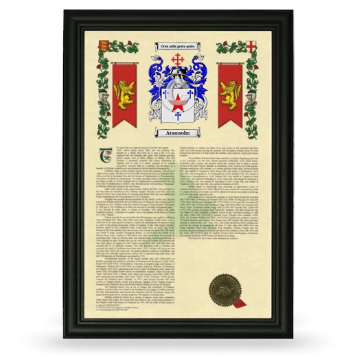 Atamsolm Armorial History Framed - Black