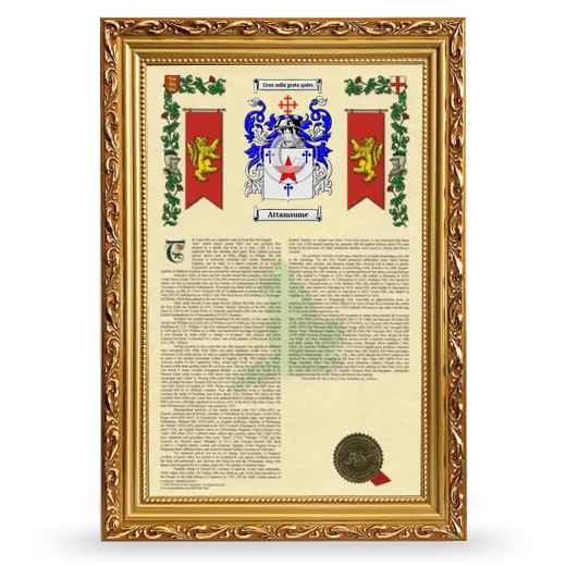 Attamsume Armorial History Framed - Gold