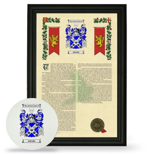 Adcocks Framed Armorial History and Mouse Pad - Black