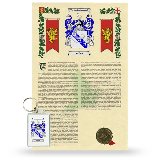 Adslay Armorial History and Keychain Package