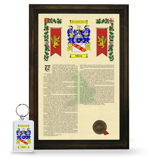 Edieson Framed Armorial History and Keychain - Brown