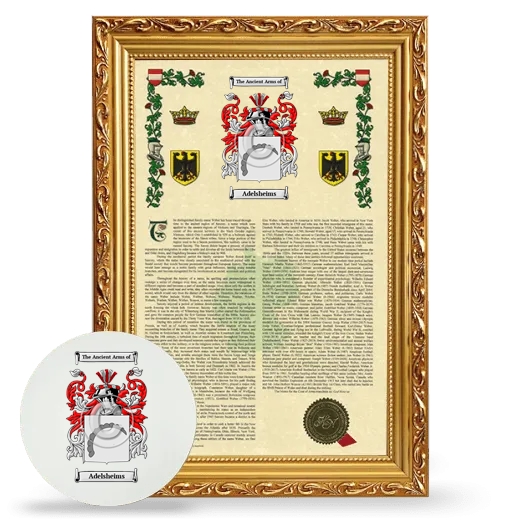 Adelsheims Framed Armorial History and Mouse Pad - Gold