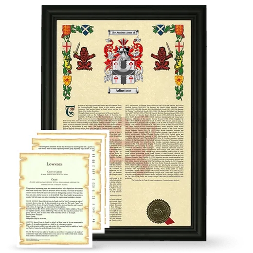 Adinstone Framed Armorial History and Symbolism - Black