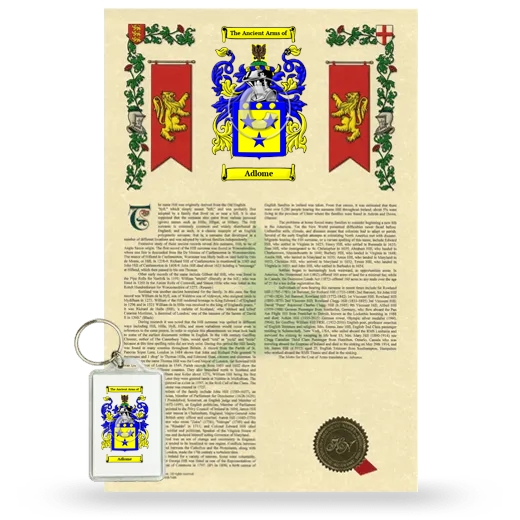 Adlome Armorial History and Keychain Package