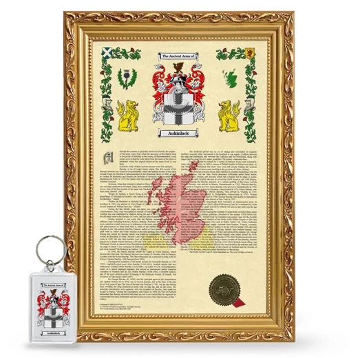 Aukinlack Framed Armorial History and Keychain - Gold