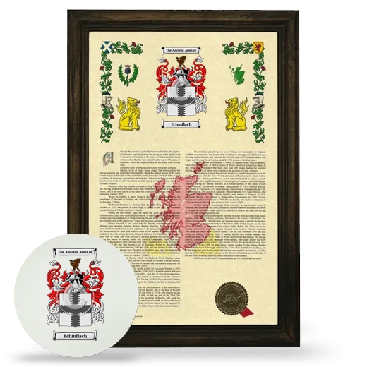 Echinflach Framed Armorial History and Mouse Pad - Brown