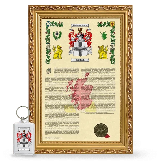 Ecinflech Framed Armorial History and Keychain - Gold