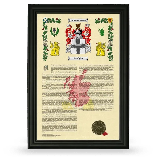 Ecinflyke Armorial History Framed - Black